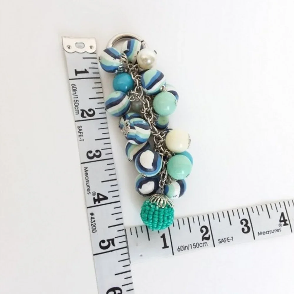 Blue Silver-tone Purse Key Charm